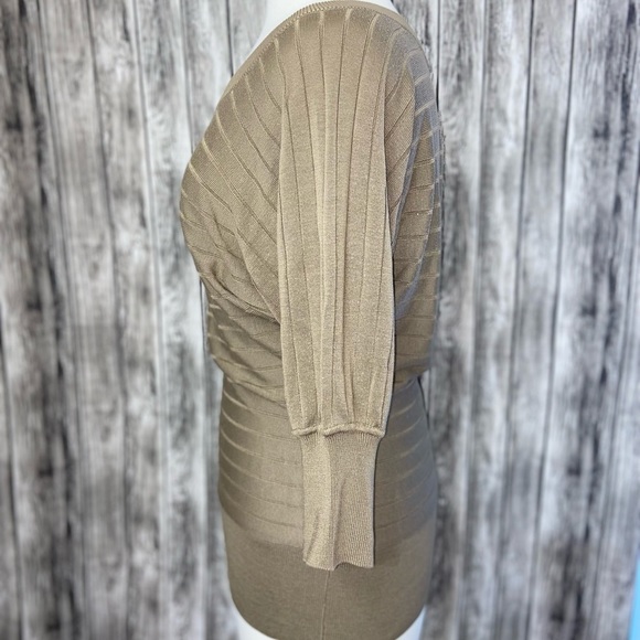 Vntg ATELIER SAB Y2Y Japanese Brand 3/4 Dolman Sleeve Brown KnittedSweater Sz 38 - Picture 6 of 12